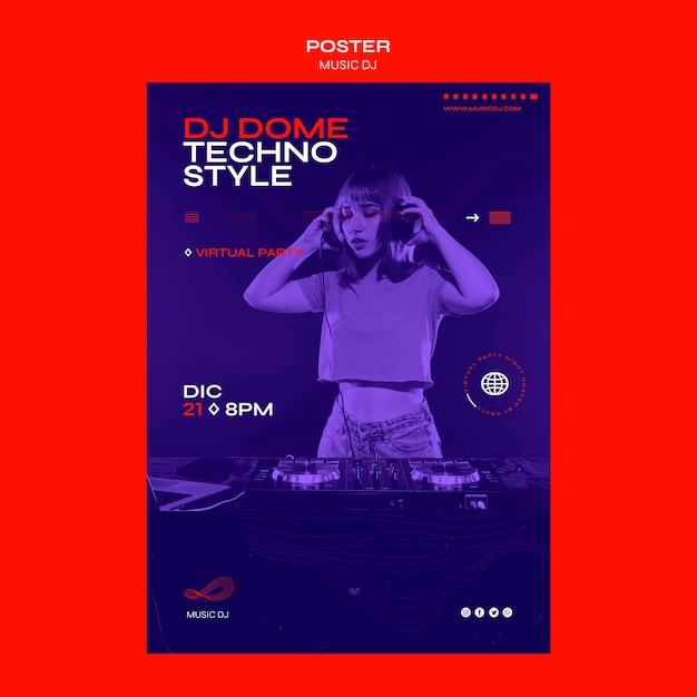 PSD poster dj set livestream-vorlage