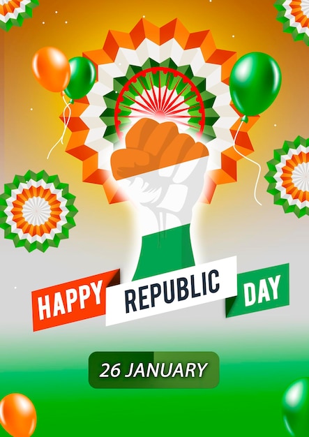 Poster do dia da república de 26 de janeiro