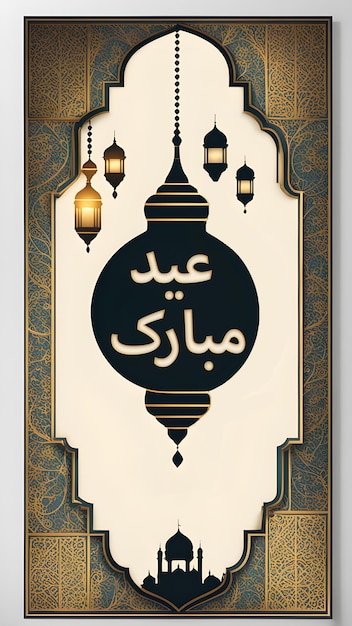 PSD poster de eid mubarak para las redes sociales