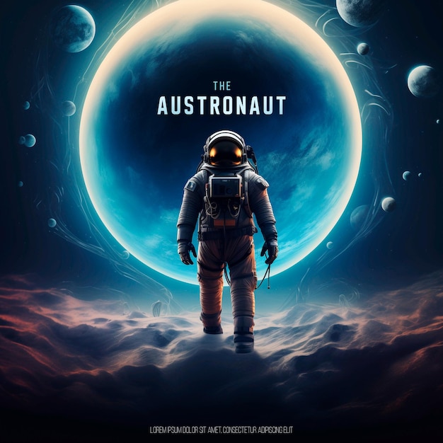 PSD poster eines films über einen astronauten