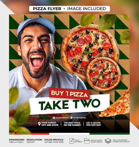 Poster eines psd-pizzeria-restaurants