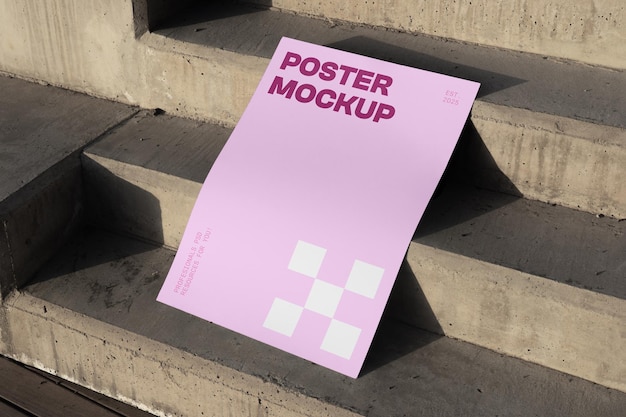 Poster em uma maquete de escada