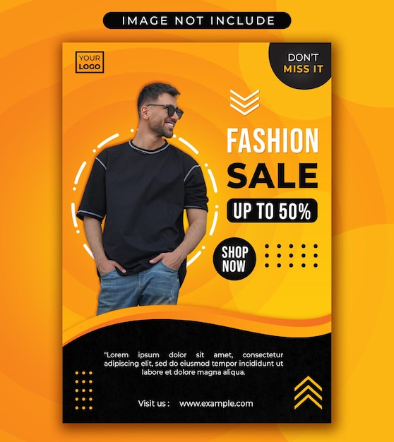 Poster Fashion Sale-Vorlage Orange Schwarz