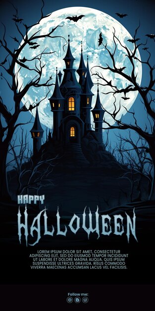 PSD poster feliz de halloween gerado pela ia