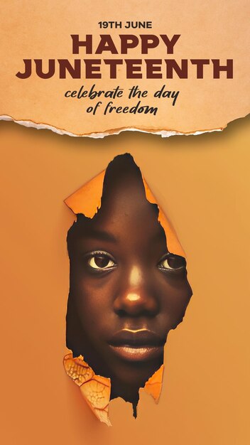 PSD a poster for juneteenth freedom day