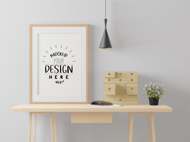 Poster Frame in soggiorno Psd Mockup