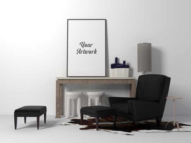 Poster Frame Mockup im Raum