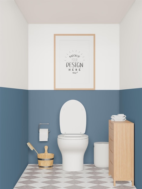 Poster Frame Mockup su bagno interno