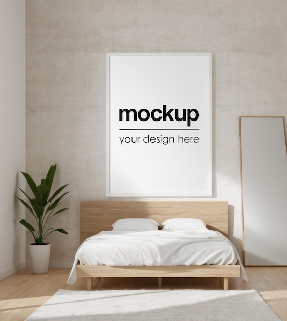 Poster frame psd interior render artwork showcase template arte contemporanea incorniciata
