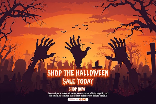 Poster für den Halloween-Ausverkauf