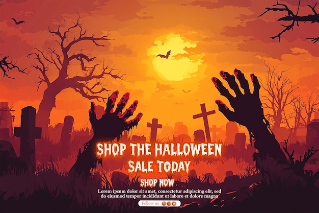 Poster für Halloween mit einem Kürbisverkauf Verkaufsverkauf