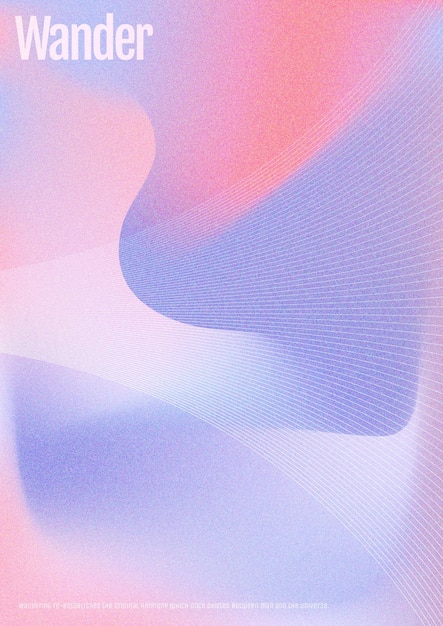 Poster gráfico abstrato com gradiente de cores