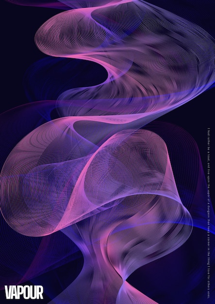 Poster gráfico abstrato com gradiente de cores