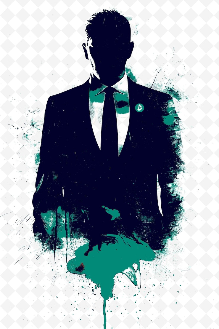 PSD un póster de un hombre en un tuxedo con una camisa verde en él