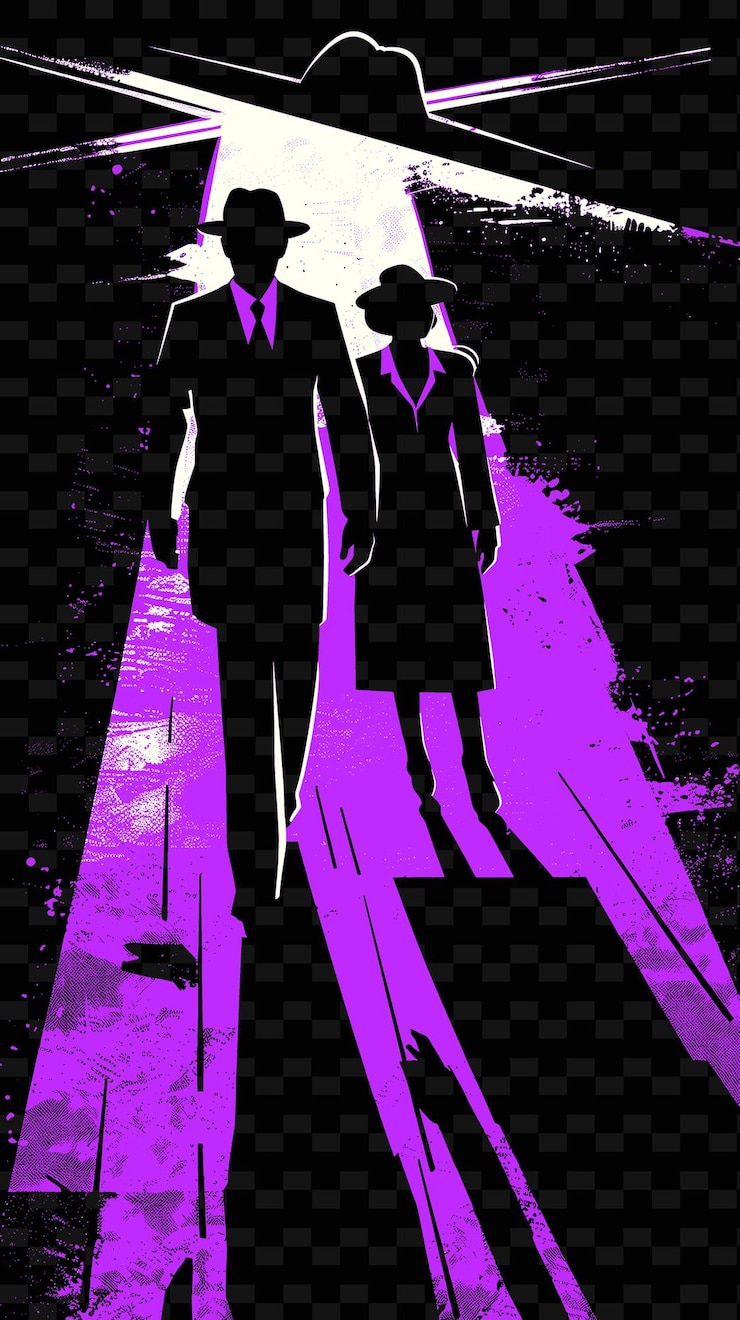 PSD poster inspirado en el cine negro con iluminación dramática y diseños de ideas de ilustración creativa sombría