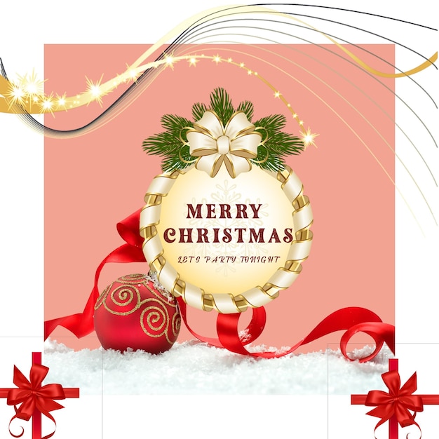 Poster De Joyeux Noël 2024 Avec Un Beau Design PSD Premium