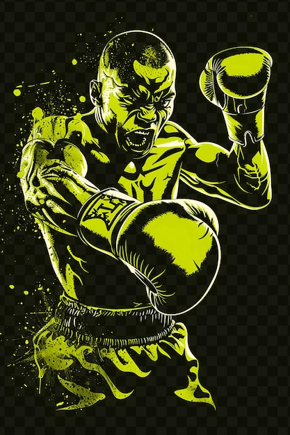 PSD un póster de un luchador con un guante de boxeo en la mano