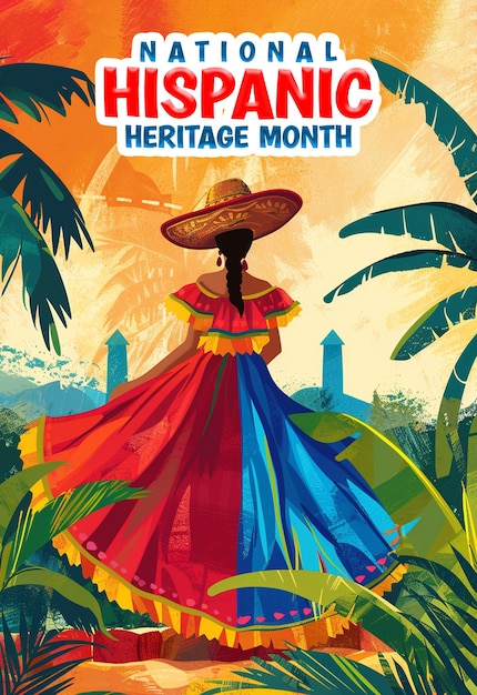PSD poster del mes nacional del patrimonio hispano