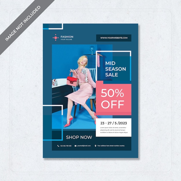 Un poster para una mid season al 50% de descuento.