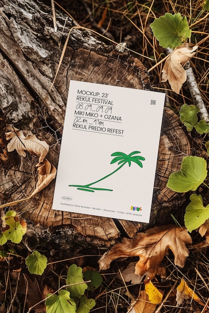 PSD poster mit einem naturelement-mockup