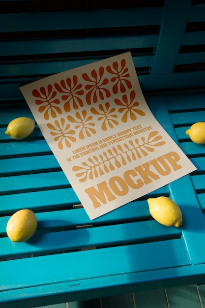 Poster-Mockup in der Nähe von mexikanischem Essen