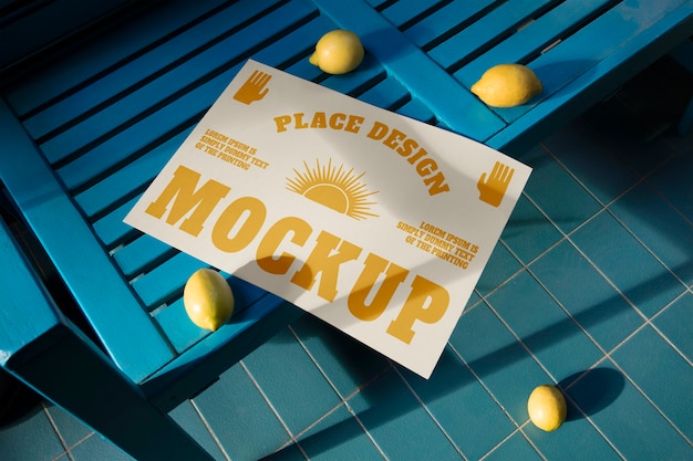 Poster-Mockup in der Nähe von mexikanischem Essen