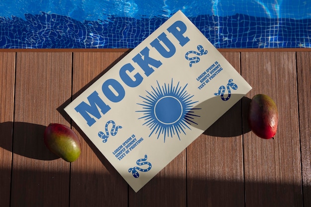 Poster-Mockup in der Nähe von mexikanischem Essen