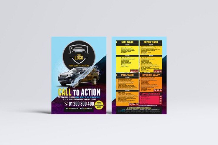poster per il lavaggio delle auto