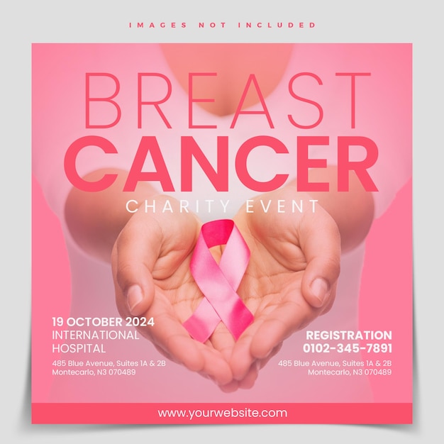 poster per l'evento di beneficenza per il cancro al seno