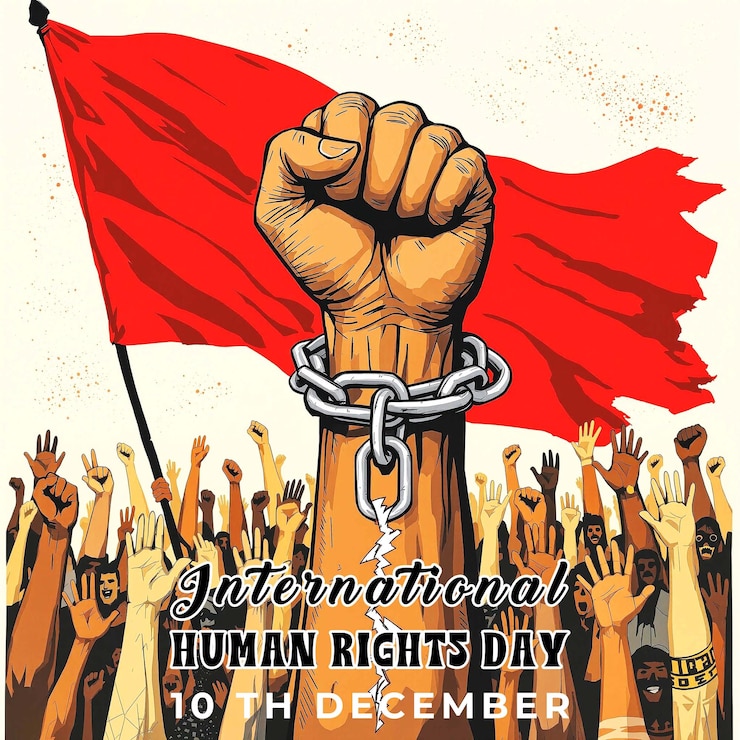 PSD poster per la giornata internazionale dei diritti umani il concetto di libertà di parola rivoluzione classica
