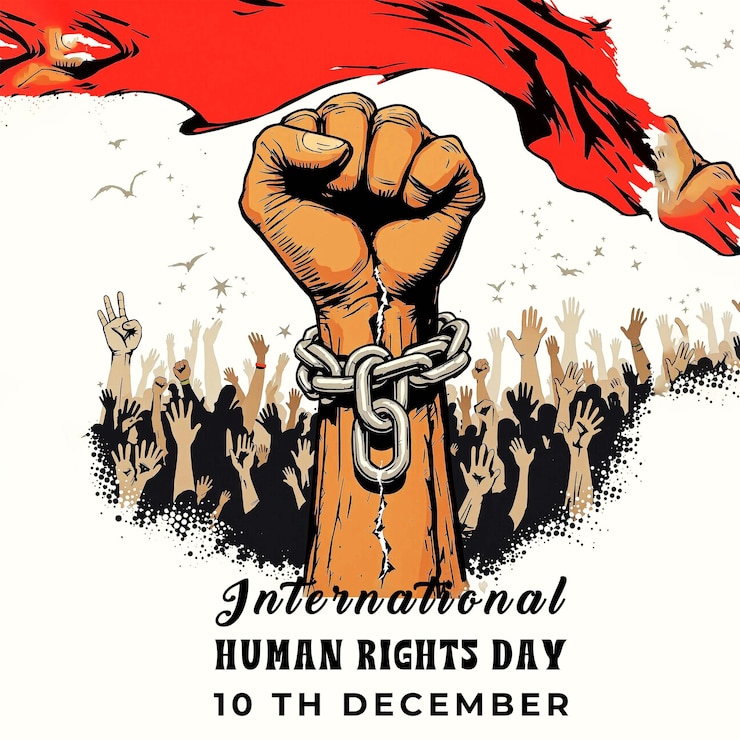 PSD poster per la giornata internazionale dei diritti umani il concetto di libertà di parola rivoluzione classica