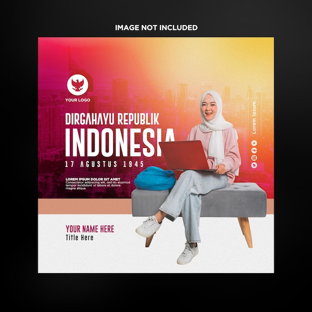 PSD un póster para una plantilla de póster psd del día de la independencia de indonesia de la empresa