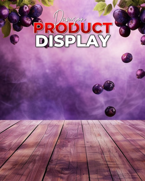 PSD poster promocional de produto com damson