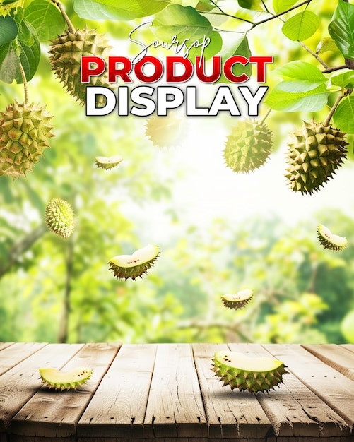 Poster promocional del producto con el fondo de soursop