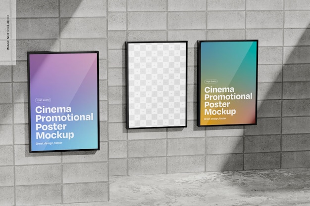 Poster promozionali cinematografici Mockup Side View