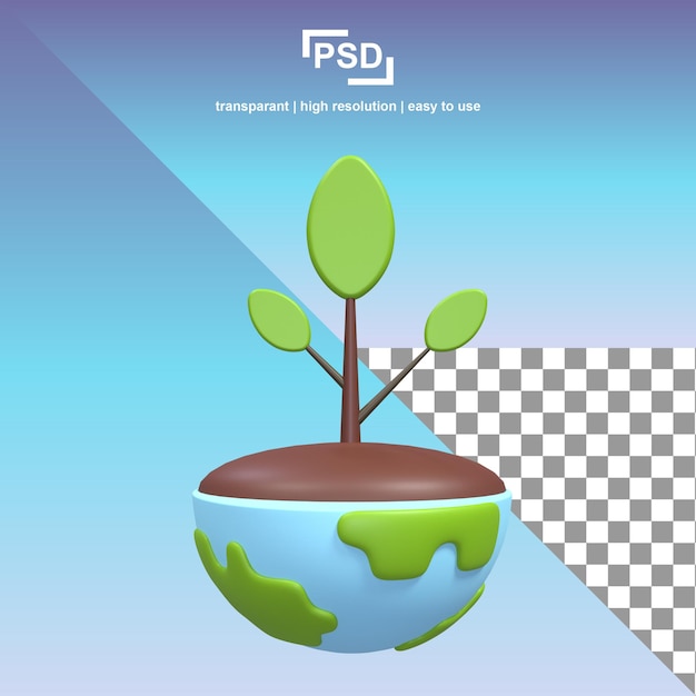 PSD un póster para psdd que muestra una planta que crece fuera de un globo terráqueo.