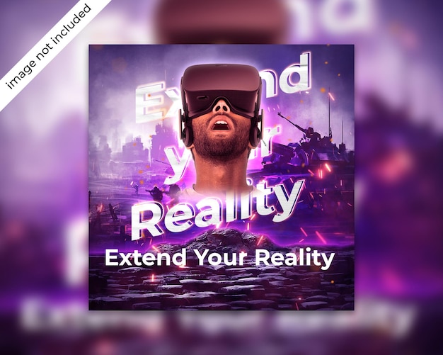 PSD póster de redes sociales vr