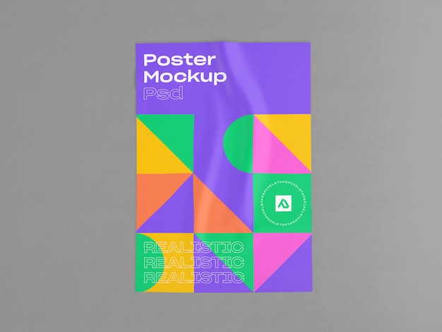 Poster rugoso con mockup effetto incollato