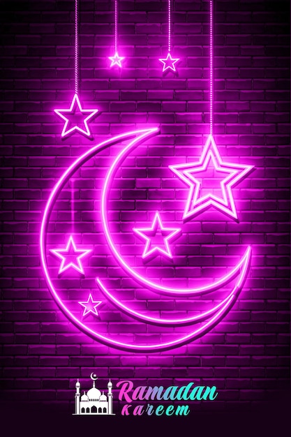 Poster de saludo al Ramadán Kareem con diseño de mezquita