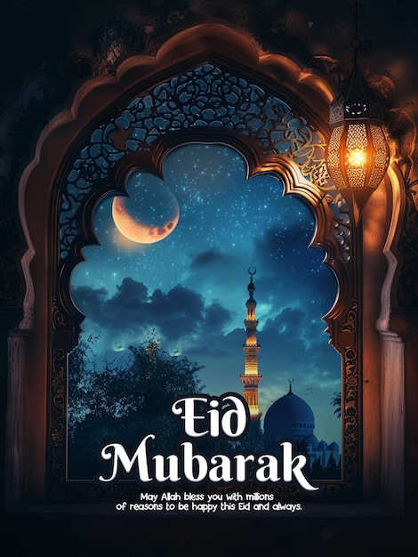 PSD poster de saludos de eid al adha con ovejas y mezquita en el fondo volante y pancarta de eid ul adha