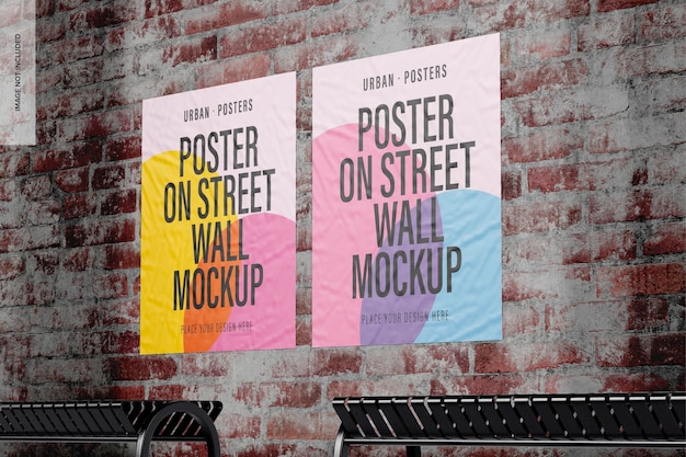 Poster su Street Wall Mockup, prospettiva