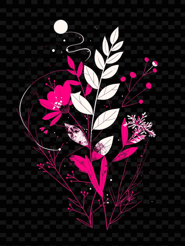 PSD poster temático botánico con ilustraciones detalladas de plantas diseños de ideas de ilustraciones creativas