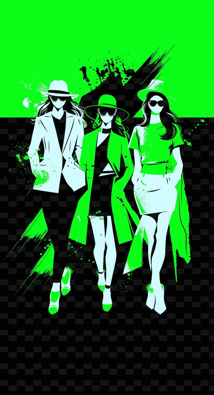PSD poster temático de moda con modelos y diseñadores impresión elegante e ilustración creativa diseños de ideas