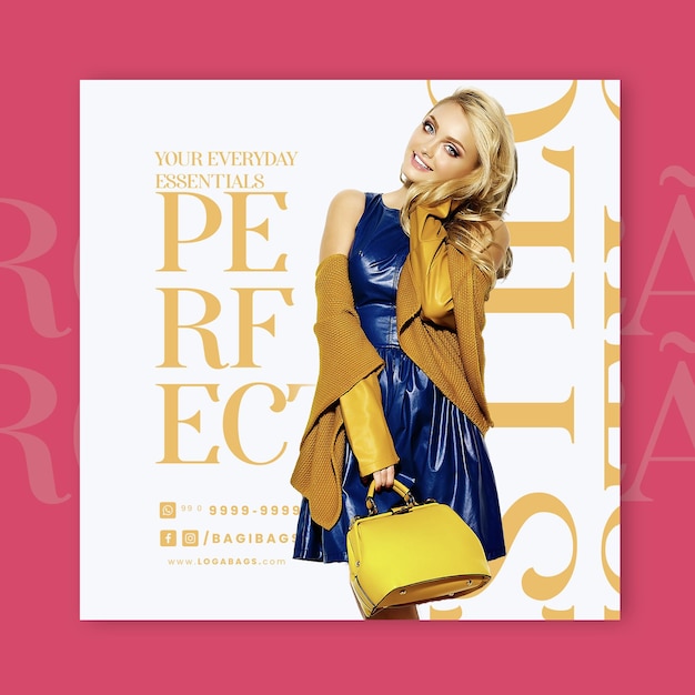 PSD poster template psd bag women instagram post