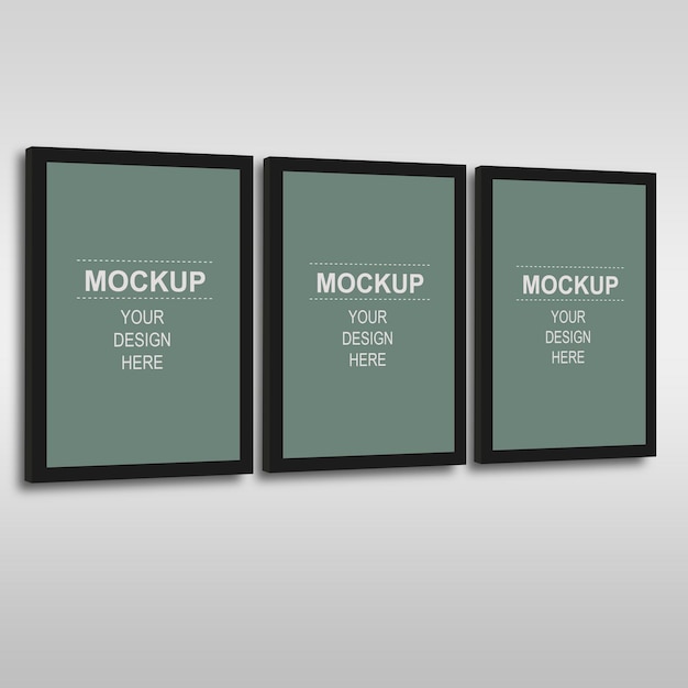 Poster Trio Mockup com Quadro