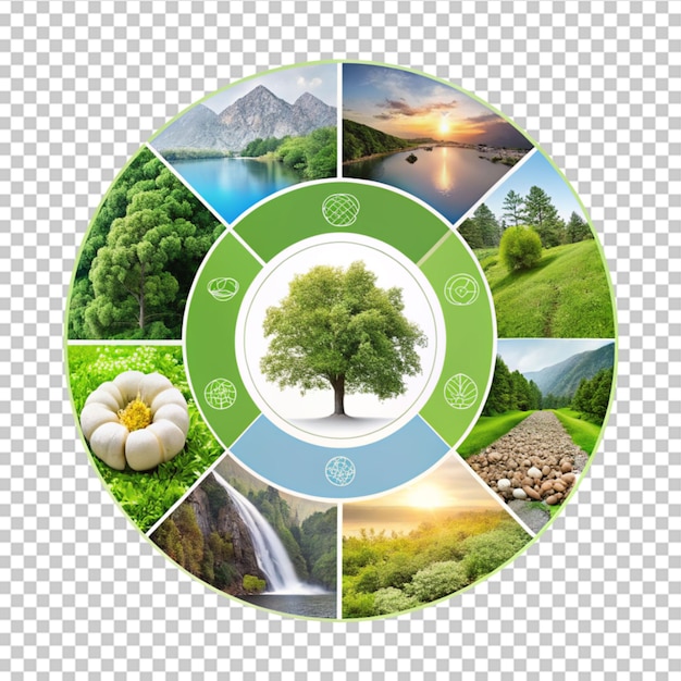 PSD poster über die globale erwärmung mit einem baum auf der erde auf durchsichtigem hintergrund