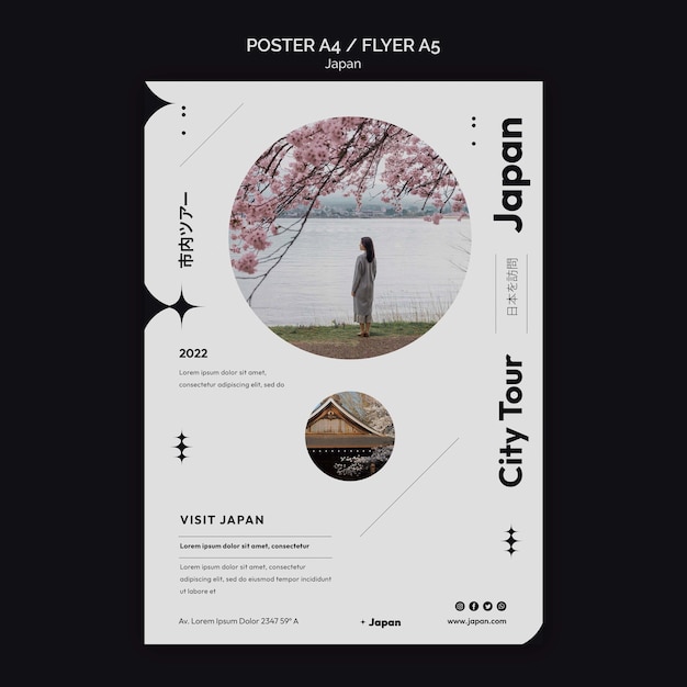 Poster verticale con tour della città giapponese