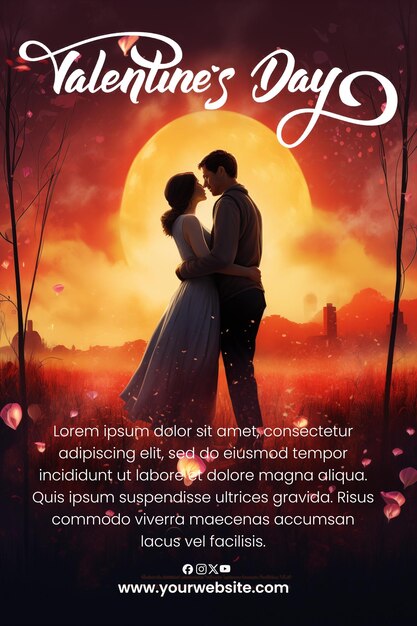 PSD poster zum valentinstag