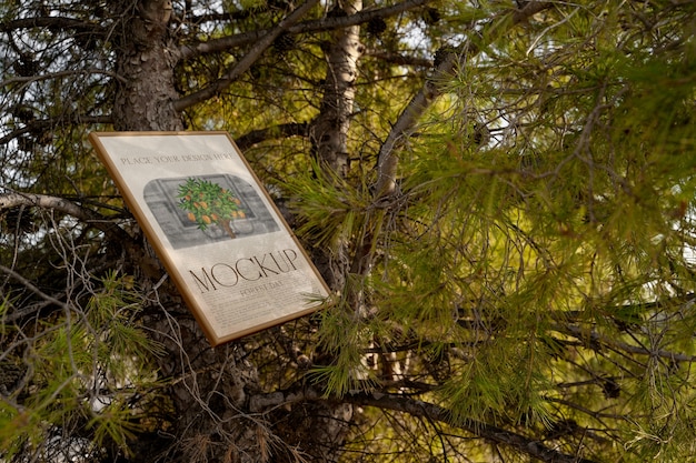 Postermodell für den waldtag mit natur.