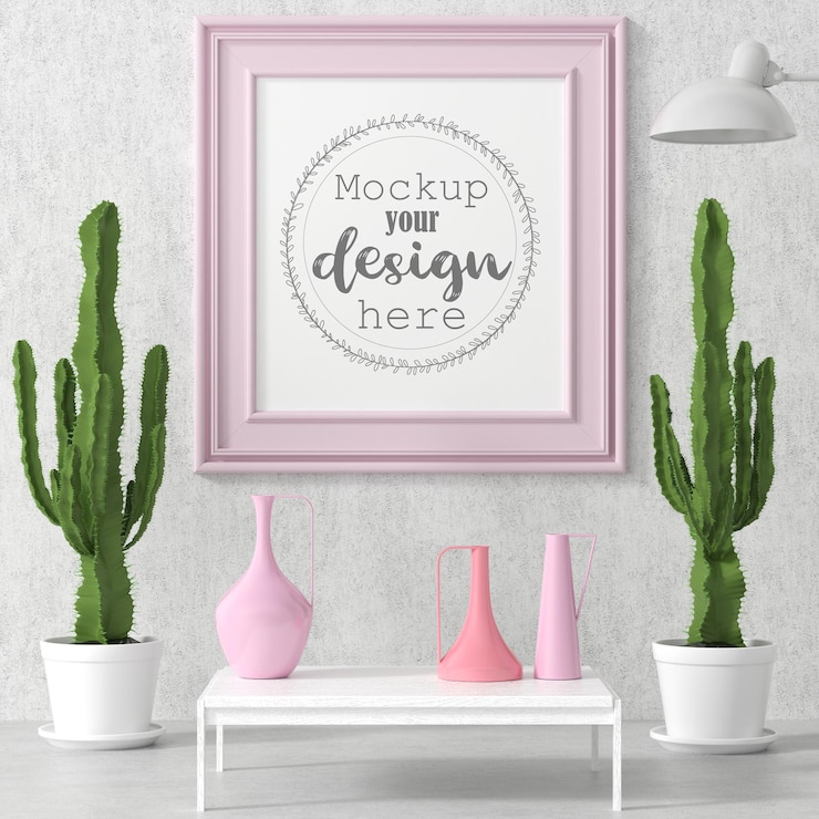 PSD posterrahmen im wohnzimmer mockup